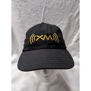 XM Logo Strap Back Dad Hat Cap Mens Black Yellow Adjustable Casual